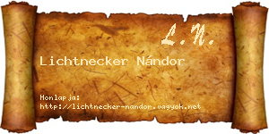 Lichtnecker Nándor névjegykártya